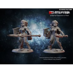 Wood Elf Female Champion des Sylvains créé par Ghamak de 3D Minis Factory