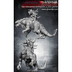 Carnosaur With Rider des Hommes-Lézards créé par Ghamak de 3D Minis Factory