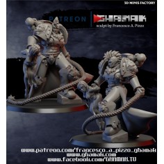 Chaos Champion With Slave des Chaos - SciFi créé par Ghamak de 3D Minis Factory