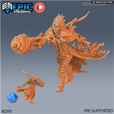 Fire Genasi Adventurer Fire Ball des Arcane Dungeon créé par Epic Miniatures de 3D Minis Factory