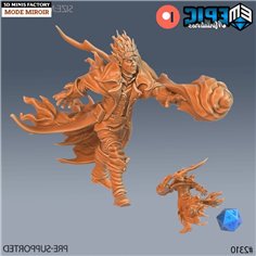 Fire Genasi Adventurer Fire Ball des Arcane Dungeon créé par Epic Miniatures de 3D Minis Factory 2