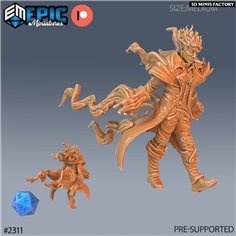 Fire Genasi Adventurer Burning des Arcane Dungeon créé par Epic Miniatures de 3D Minis Factory