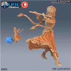 Norse Bard Girl Flute Playing des Viking Age créé par Epic Miniatures de 3D Minis Factory