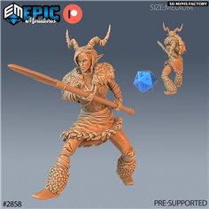 Tiefling Viking Female Spear des Viking Age créé par Epic Miniatures de 3D Minis Factory