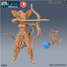 Mice Folk Viking Female Bow des Viking Age créé par Epic Miniatures de 3D Minis Factory
