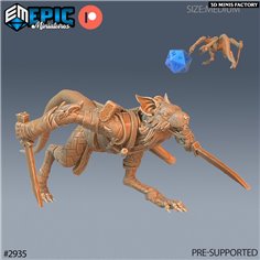 Rat Folk Rogue Attack des Goblin Caves créé par Epic Miniatures de 3D Minis Factory