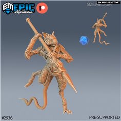 Rat Folk Rogue Spear des Goblin Caves créé par Epic Miniatures de 3D Minis Factory