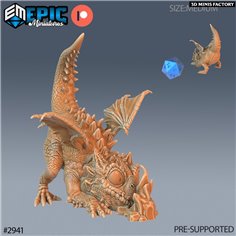 Baby Dragon Exploration des Goblin Caves créé par Epic Miniatures de 3D Minis Factory