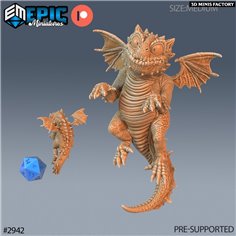 Baby Dragon Flying des Goblin Caves créé par Epic Miniatures de 3D Minis Factory